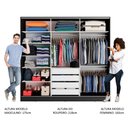 Ver imagem 4 de Guarda-Roupa Casal 100% MDF Madesa Royale 3 Portas de Correr Preto/Rustic Cor:Preto/Rustic