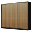 Ver imagem 2 de Guarda-Roupa Casal 100% MDF Madesa Royale 3 Portas de Correr Preto/Rustic Cor:Preto/Rustic