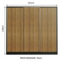 Ver imagem 3 de Guarda-Roupa Casal 100% MDF Madesa Royale 3 Portas de Correr Preto/Rustic Cor:Preto/Rustic
