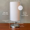 Ver imagem 3 de Abajur Luminaria de Mesa Redondo com Interruptor Ref 84 Decoração Casa Sala Quarto Escritório Moveis