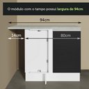Ver mais imagens de Balcão Armário de Cozinha de Canto 1 Porta Branco/Preto Glamy Madesa