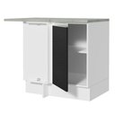 Ver imagem 5 de Balcão Armário de Cozinha de Canto 1 Porta Branco/Preto Glamy Madesa
