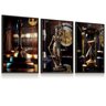 Quadro Vidro Kit 3 Direito Advocacia Deusa Balança Ampulheta 109x43 - 1