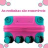 Mala De Bordo Infantil Pequena 10Kg Rodinhas 360° Luxo Barbie Mochila Feminina Viagem Medidas Anac L - 3
