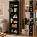 Ver imagem 3 de Estante Livreiro Multiuso 6 Nichos em MDF para Livros Sala Quarto Escritório 180cm - Preto
