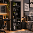 Ver imagem 4 de Estante Livreiro Multiuso 6 Nichos em MDF para Livros Sala Quarto Escritório 180cm - Preto