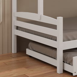 Treliche Madeira Pinus com Cama Solteiro Casal Resistente Branco - 10
