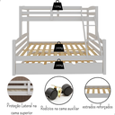 Ver mais imagens de Treliche Madeira Pinus com Cama Solteiro Casal Resistente Branco