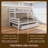 Treliche Madeira Pinus com Cama Solteiro Casal Resistente Branco - 7