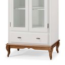 Ver imagem 3 de Cristaleira 2 Portas 3 Prateleiras 1 Gaveta e Pés Luiz Xv 60302 Linz Móveis - Off White/imbuia