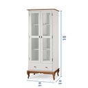 Ver imagem 5 de Cristaleira 2 Portas 3 Prateleiras 1 Gaveta e Pés Luiz Xv 60302 Linz Móveis - Off White/imbuia