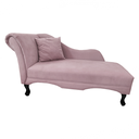 Ver imagem 3 de Recamier Divã Estofado Direito de Quem Senta Olivia Suede Rose - Incasa Decor