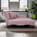 Ver imagem 2 de Recamier Divã Estofado Direito de Quem Senta Olivia Suede Rose - Incasa Decor