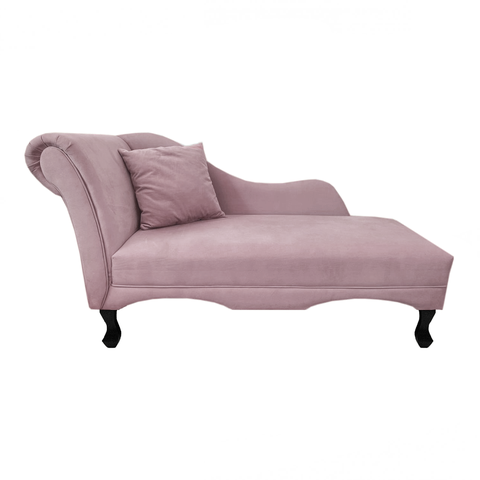Recamier Divã Estofado Direito de Quem Senta Olivia Suede Rose - Incasa Decor