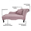 Ver imagem 4 de Recamier Divã Estofado Direito de Quem Senta Olivia Suede Rose - Incasa Decor