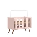 Ver imagem 3 de Berço Mini Cama + Guarda Roupa Infantil 3 Portas + Comoda Sapateira Retro - Rosa