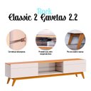 Ver imagem 6 de Rack Bancada 2 Gavetas e Painel para Tv Classic 2.2 Off White Nature - Imcal
