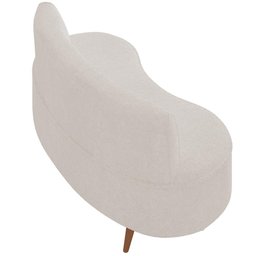 Sofá Chaise Living 2 Lugares 160cm para Sala Istambul K01 Bouclê Creme - Lyam Decor - 4