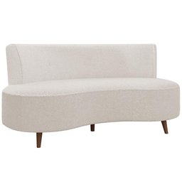 Sofá Chaise Living 2 Lugares 160cm para Sala Istambul K01 Bouclê Creme - Lyam Decor - 1