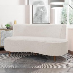Sofá Chaise Living 2 Lugares 160cm para Sala Istambul K01 Bouclê Creme - Lyam Decor - 6
