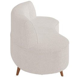 Sofá Chaise Living 2 Lugares 160cm para Sala Istambul K01 Bouclê Creme - Lyam Decor - 2