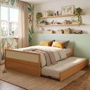 Ver imagem 1 de Cama Infantil Casal com Cama Auxiliar Madeira Maciça Magna Kids Casatema MadeiraOriginals