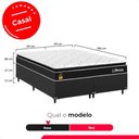 Ver imagem 3 de Cama Box Casal Bipartido Couro Preto + Colchão Life D33 Pillow Top Preto 56x138x188cm - e-Shop