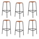Ver imagem 1 de Kit 6 Banquetas para Cozinha com Base de Aço Cumbuca Preto/Nature