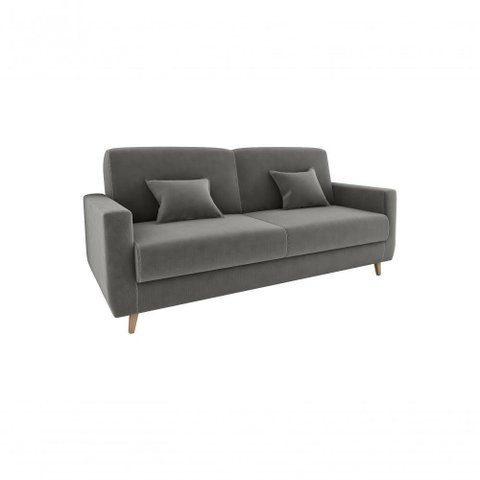 Sofá Cama Emília 2 Lugares 190cm Suede Cinza Matrix