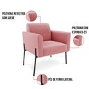 Ver imagem 7 de Sofá Namoradeira e 2 Poltronas Pé de Ferro Preto Marisa Suede D03 - D'Rossi Cor Rose