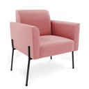 Ver imagem 2 de Sofá Namoradeira e 2 Poltronas Pé de Ferro Preto Marisa Suede D03 - D'Rossi Cor Rose