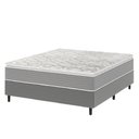 Ver imagem 1 de Cama Box Casal Molas Ensacadas Pillow Top 138x188x63cm Martino Cinza Umaflex