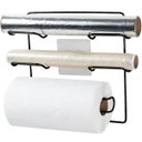Ver imagem 5 de Suporte Porta Rolos Papel Alumínio Toalha e Filme Pvc sem Furos Adesivo para Parede Cromado Utimil
