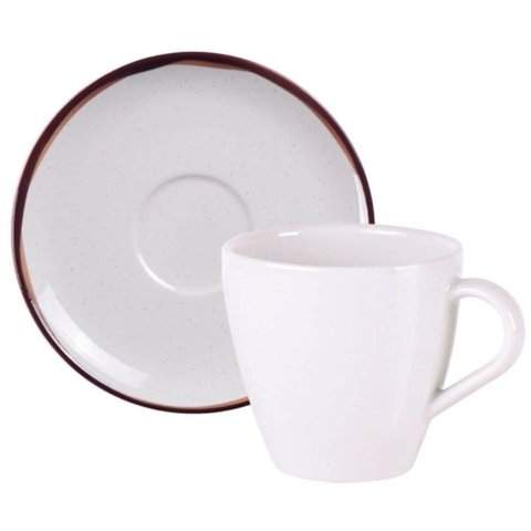 Conjunto 2 Peças Xícara e Pires de Chá Café 200ml Porcelana Tramontina Canyon
