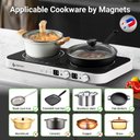 Ver imagem 3 de Amzchef Fogão de Indução Duplo 1800w com Panela de Ferro e Grill, Branco