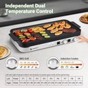 Ver imagem 6 de Amzchef Fogão de Indução Duplo 1800w com Panela de Ferro e Grill, Branco