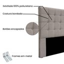 Ver imagem 4 de Cabeceira Casal Queen 1,60m Estofada com Costura Bordada em Tecido Linho Sonhare – Lucadi Rústico