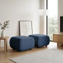 Ver imagem 1 de Puff para Sala KIT2 Orgânico Nara 60 cm Base Fixa Moderno Bouclê D03 - D'Rossi