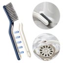 Ver imagem 2 de Escova Multiuso Limpeza Cantos Pinça 2 em 1 Banheiro Cozinha Azul