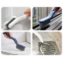 Ver imagem 4 de Escova Multiuso Limpeza Cantos Pinça 2 em 1 Banheiro Cozinha Azul