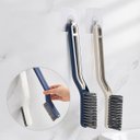 Ver imagem 3 de Escova Multiuso Limpeza Cantos Pinça 2 em 1 Banheiro Cozinha Azul