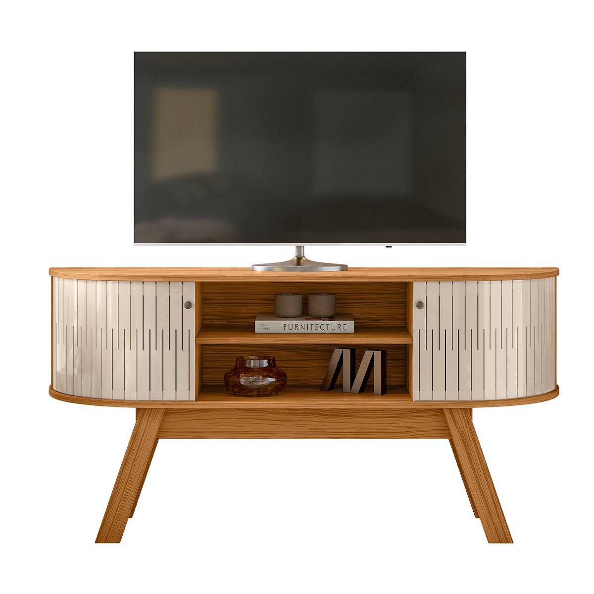 Bancada Atlanta Tvs até 55” Naturale Off White 509130 Madetec