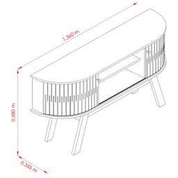 Bancada Atlanta Tvs até 55” Naturale Off White 509130 Madetec - 5