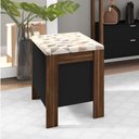 Ver imagem 1 de Puff Baú com Assento Estofado em Figuras Geométricas Preto/Nogal