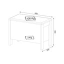 Ver imagem 4 de Puff Baú com Assento Estofado em Figuras Geométricas Preto/Nogal