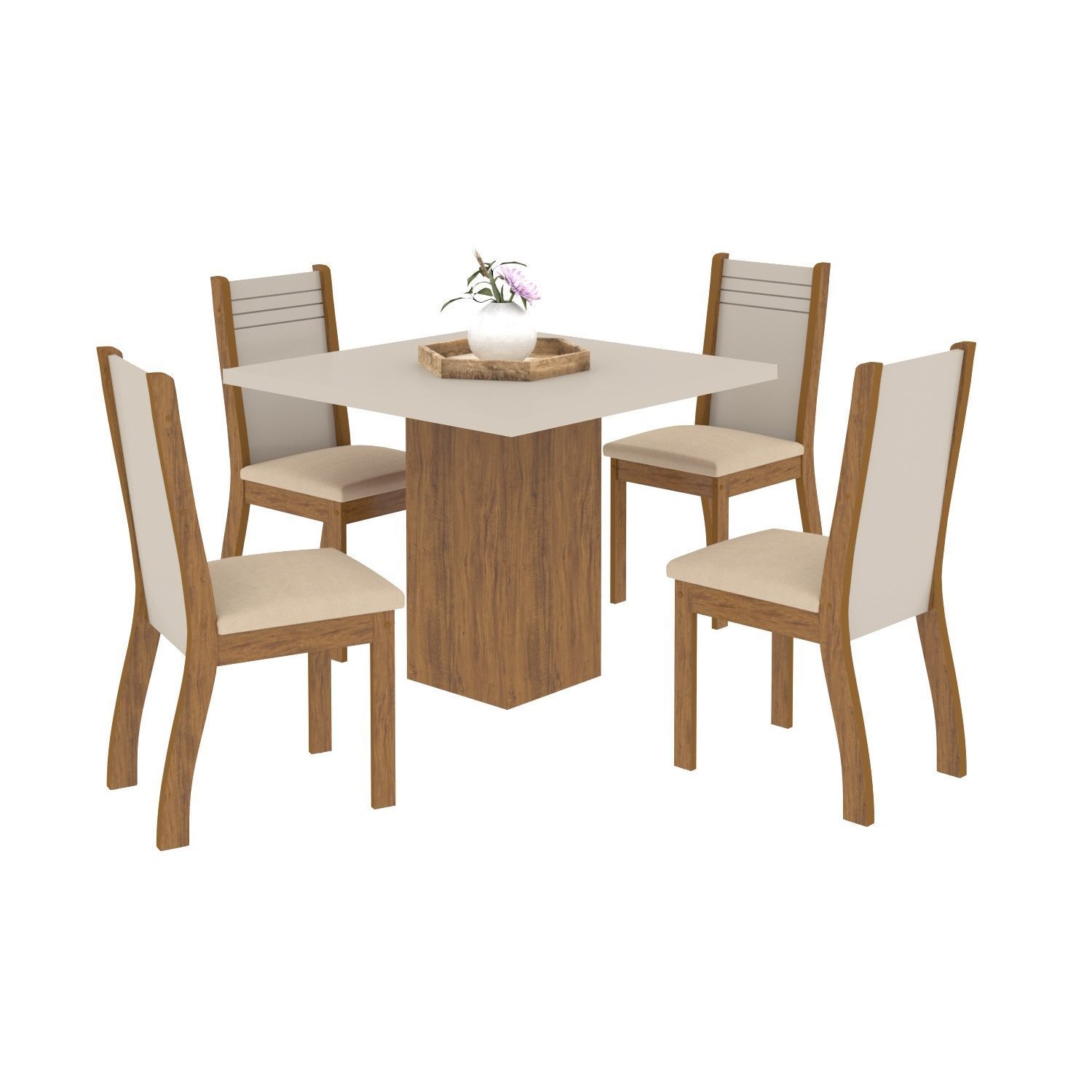 Conjunto Sala de Jantar com Mesa e 4 Cadeiras Napoli Espresso Móveis - 2