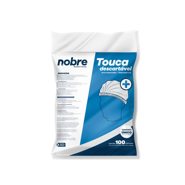 Nobre Touca Descartavel Sanfonada Pacote 100 Und