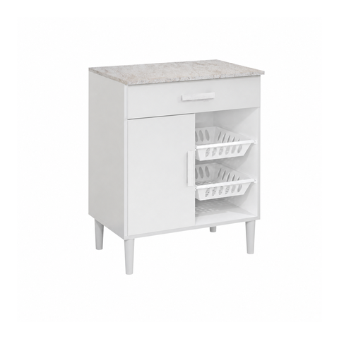 Balcão Micro-Ondas com Fruteira 1 Porta e 1 Gaveta Branco Formimóveis
