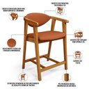 Ver imagem 7 de Kit 03 Banquetas Baixa Cozinha Bancada Cecília L02 Tecido Terracota