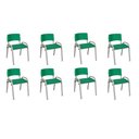 Ver imagem 2 de Kit 8 Cadeira Iso Infantil Creche, Escola Base Cinza Verde Escuro